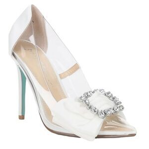 Betsey Johnson Heels - Rhinestone Ivory Bridal Wedding Dress Shoes 7 New NWT